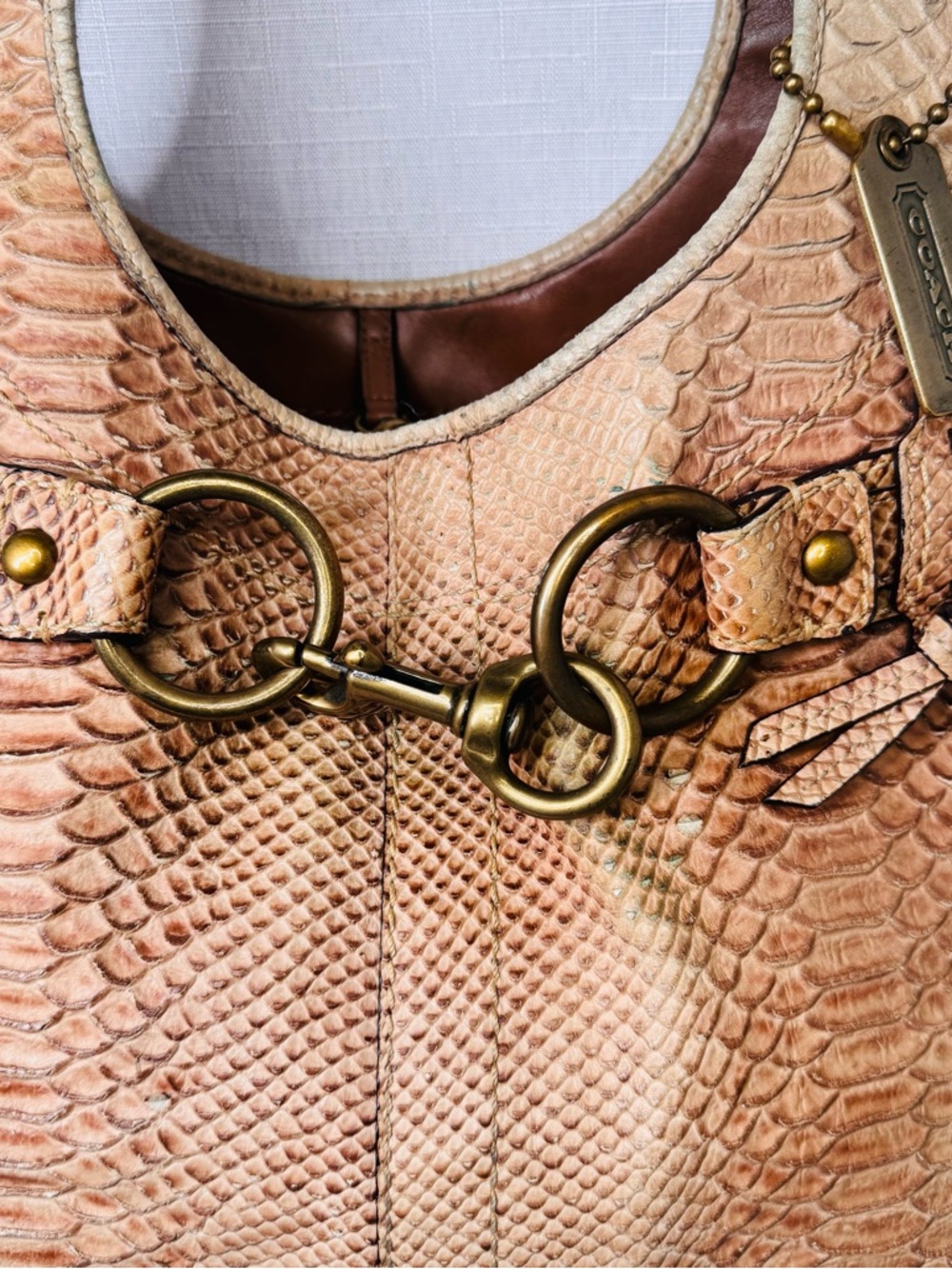 Coach XL belted python embossed ergo - Rare - GUC - Picture 3 of 12